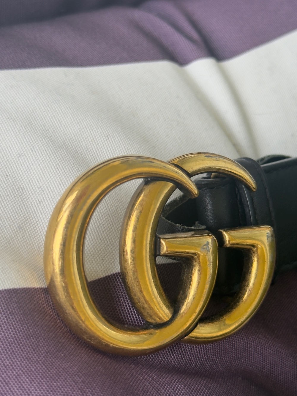Authentic Gucci GG Marmont Belt – Black Leather / Gold GG Buckle (Size 30) - Picture 7 of 9